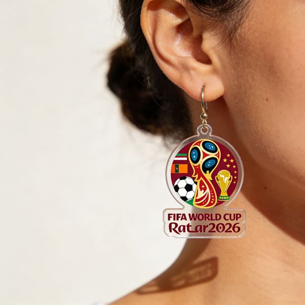 5 par 2026 VM Akryløreringe: FIFA World Cup Trofæ Fan Tilbehør