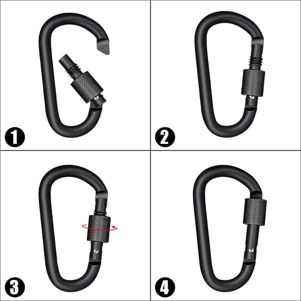 10-pack Låsbara Karbinhakar Aluminium Dörrspänne för Camping, Fiske