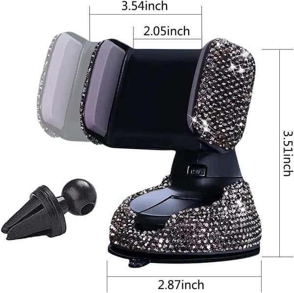 Bling biltelefonholder, 360° justerbar krystall biltelefonholder