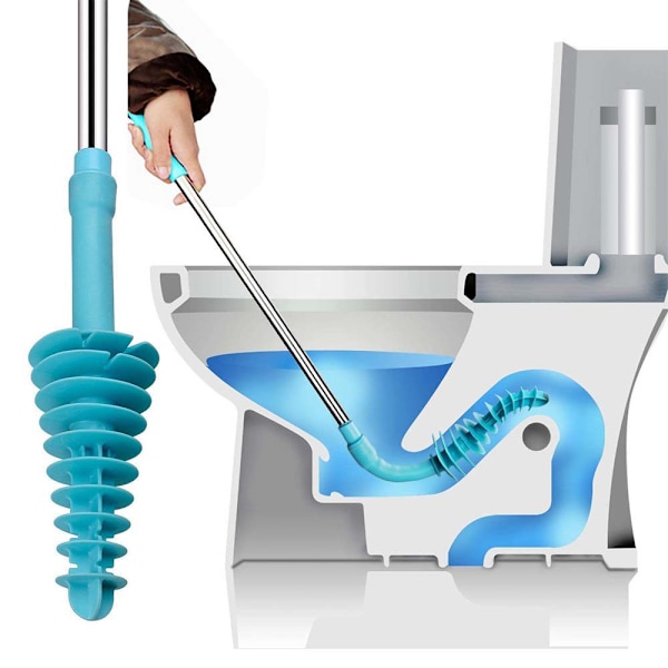 Högtrycks Avloppsrensare, Sifon-Typ Toalettpropp, Rostfritt Stålhandtag, Ergonomiskt Halkfritt Grepp, Multifunktionellt Rengöringsverktyg
