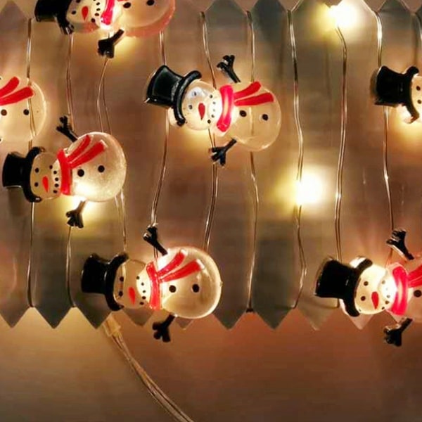 Christmas Snowman String Lights, Batteridriven, Fairy Tale