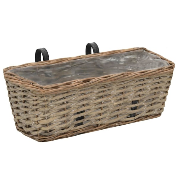 vidaXL Balkonglåda 2 st korg med PE-foder 40 cm Brun