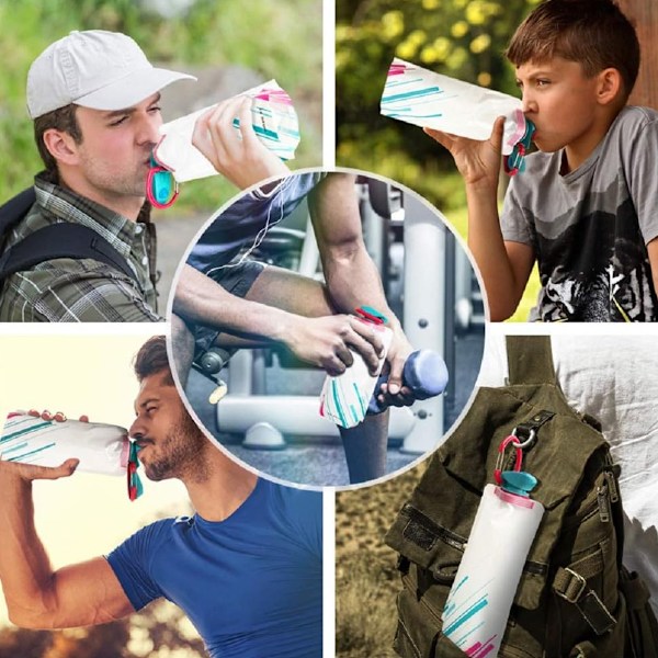 Återanvändbar vinpåse, BPA-fri hopfällbar flexibel väska för utomhusäventyr, enkel ryggsäcksfäste, färgsortiment för din nästa picknick eller