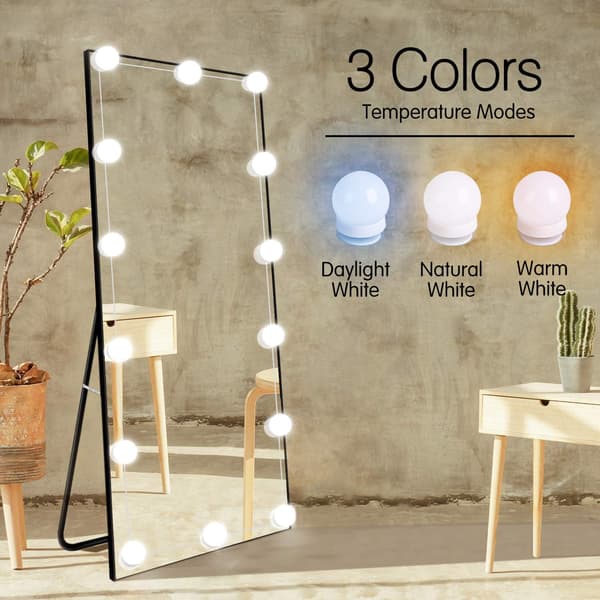 Hollywood Style Vanity Belysning, LED-lys med 3 farvetemperaturer til din perfekte makeup, nem installation med brandsikkert design,