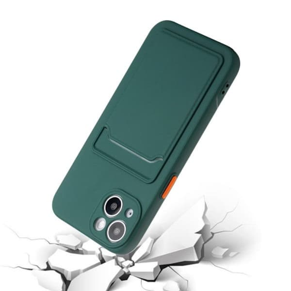 iPhone 13 Kuori Korttitaskulla Tummanvihreä