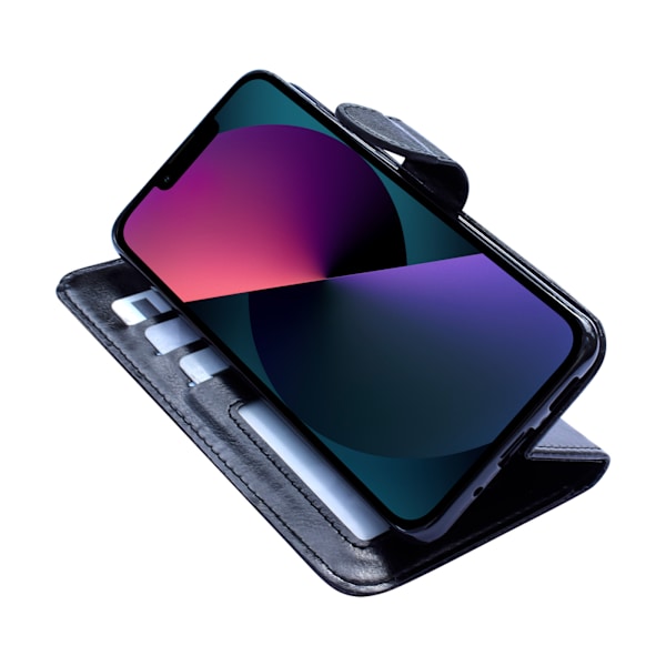 Enkel Elegance, iPhone 13, Pungcover, Sort Svart