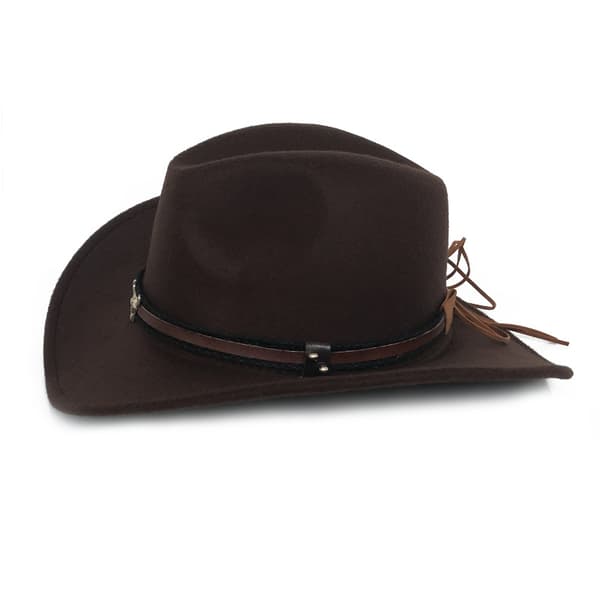 Läntinen cowboy-silinterihattu, ruskea huopa