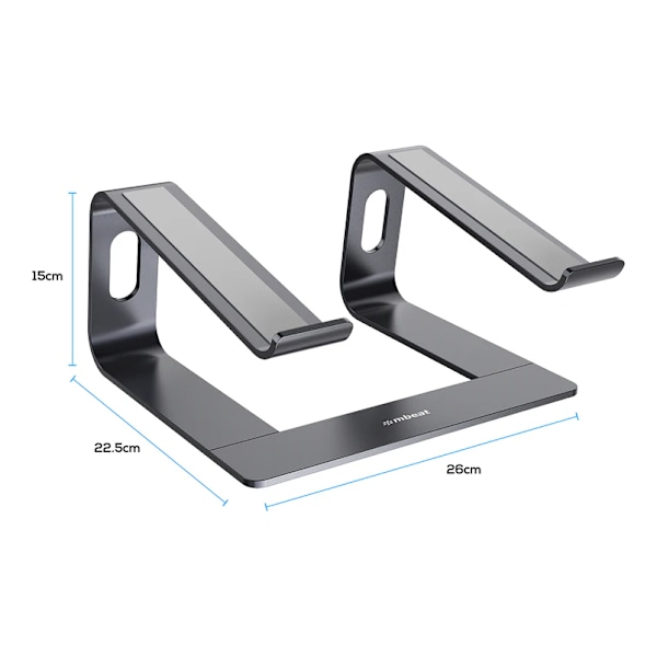 Laptopställ för Skrivbord, Konstruktion i Aluminiumlegering Höjer Din Enhet med 15 cm, Värmeavledningsdesign med Enkel Installation för 10-15,6 Tum