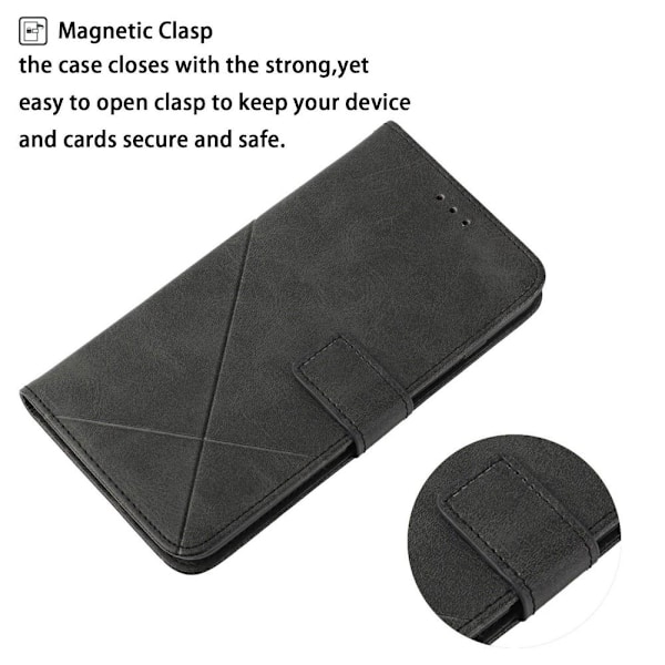 SKALO Samsung A13 4G Embossed Plånboksfodral i PU-Läder - Svart Svart