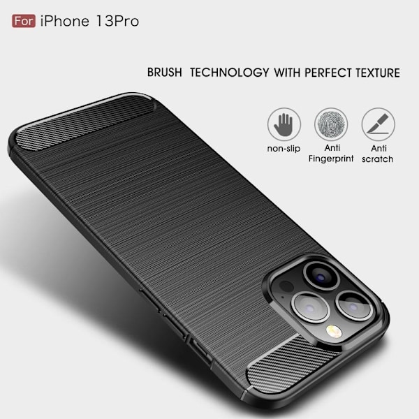 Carbon Fiber Texture Skal iPhone 13 Pro - Blå Blå