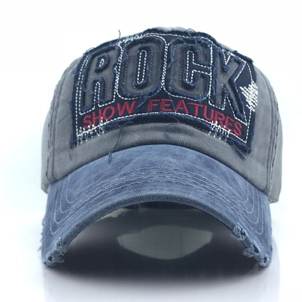 ROCK Broderad Baseballkeps Bomullscanvas Keps Utomhussolhatt