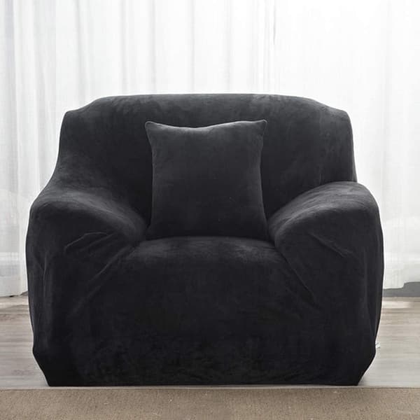 Elastisk sofatrekk, 1-delt fløyels elastisk sofatrekk, 1-seters sofa
