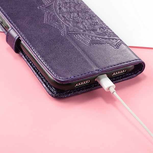 Plånboksfodral, Flip Case PU-läder Präglad Folio Magnetisk Stativskydd Kortfack för iPhone 14 Pro