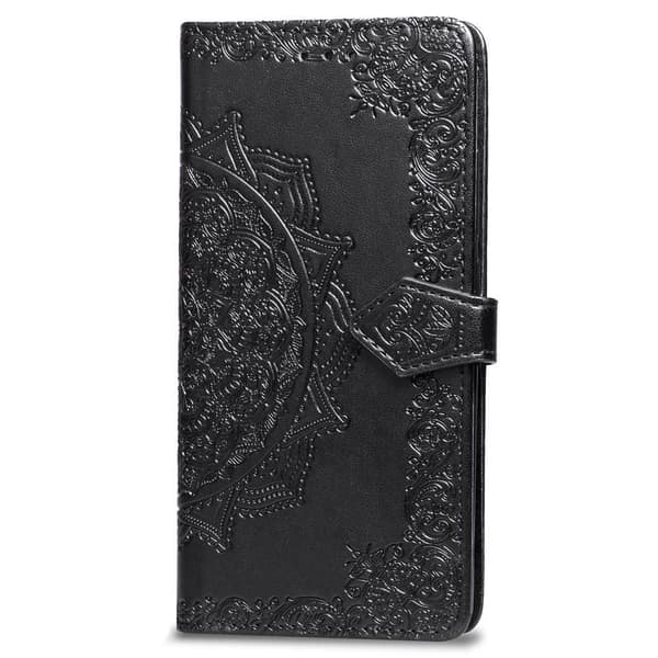 iPhone 7/8/SE (2020/2022) - Mandala Læder Etui - Sort Sort Sort