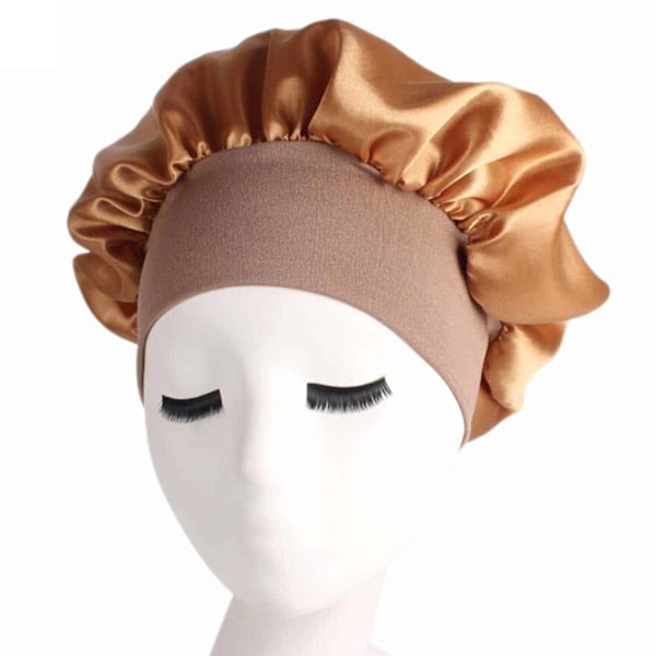 Sovmössa Satin Bonnet Sleep Cap Guld Brun One Size brun
