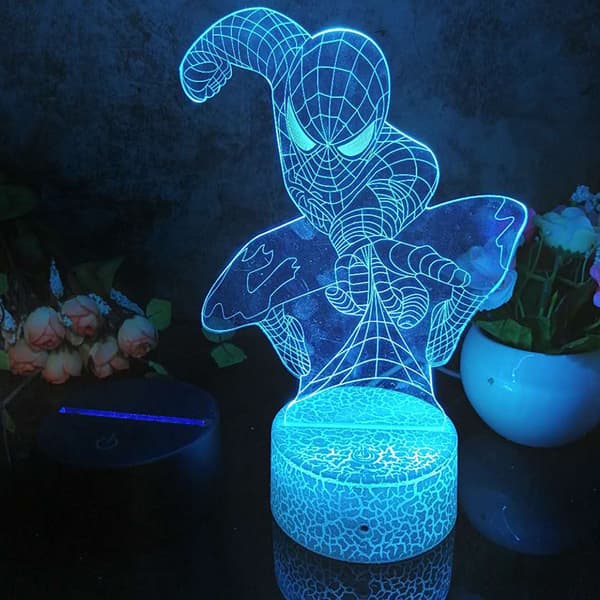 3D Illusion LED-lampe, Natlys til børn, 16 farver skifter til