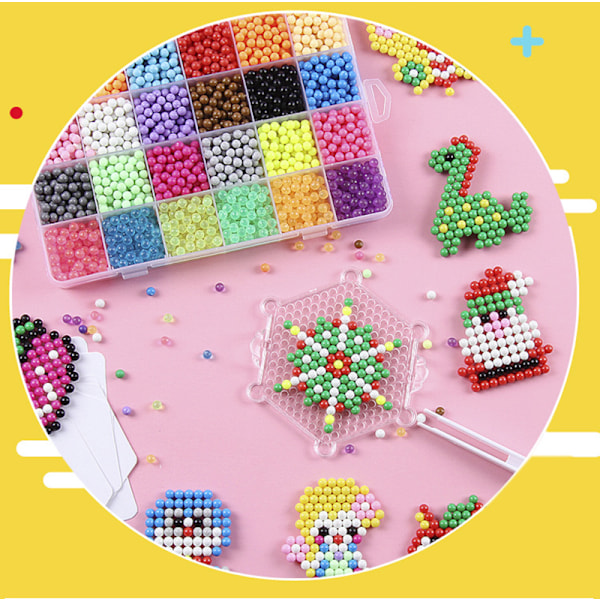 Waterbeads-låda XL med 8000 vattenpärlor i 34 färger, rosa