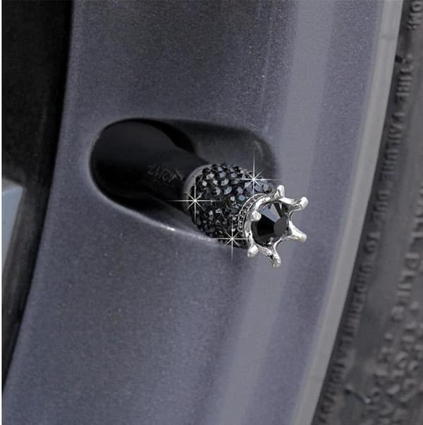 Bilhjul Dekkventilhetter, 4 stk Universal Anti-Rust Støv Bling Kr