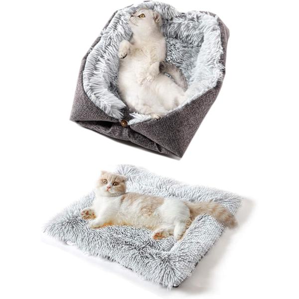 Dobbeltbruks seng for katt, høst og vinter, komfortabel seng