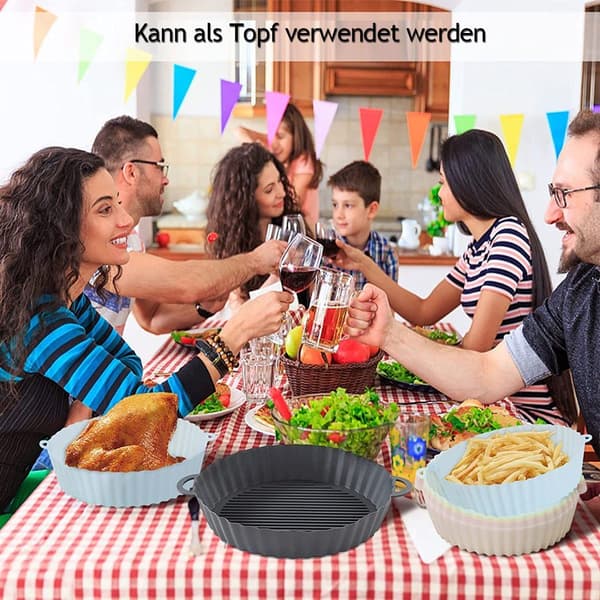 Silikonform 2 STK Airfryer Silikon Bakebrett Gjenbrukbar Varm Ai