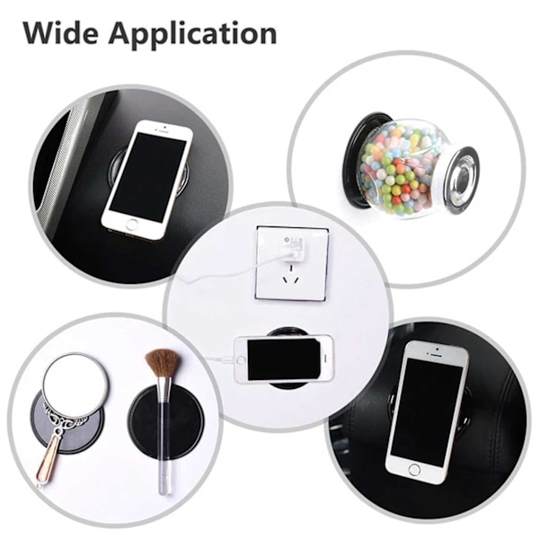 Självhäftande Nano Gel Pads för Mobil, Nycklar och annat svart