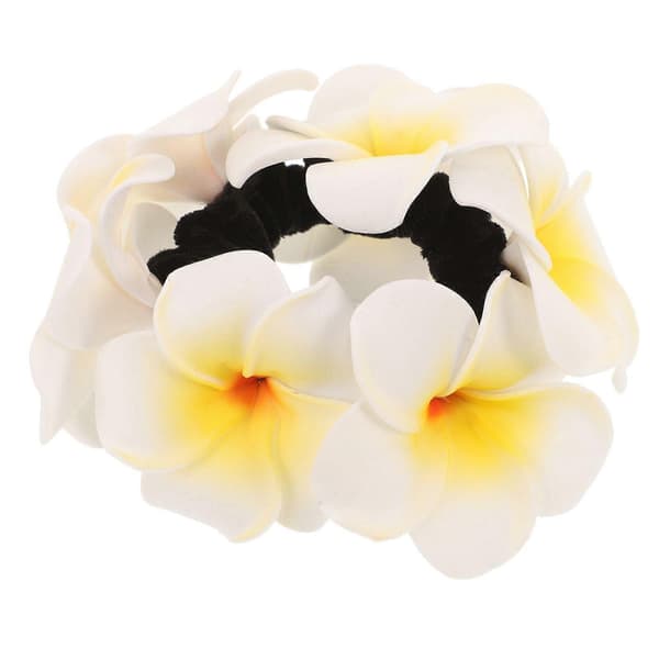 Hårscrunchie Dam Hårsnodd Blomma Hårsnodd Hästsvans Hårband Hawaiiansk Blomma Hårsnodd