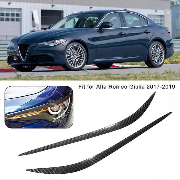 Kolfiber Strålkastare Ögonlocksskydd Passar till Alfa Romeo Giulia 2017-2019