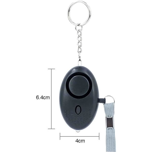 2-pack Personligt Larm Nyckelring 140 DB Polisgodkänd Mini Hög Ljud Självförsvar Nyckelring med Ficklampa Säkerhetslarm för Kvinnor Barn