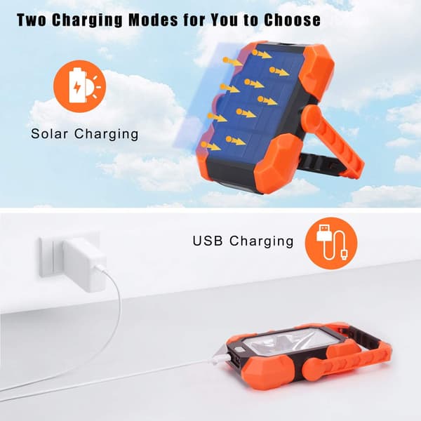 Oppladbar LED-flomlys USB Solar Ladespotlight Konstruksjon