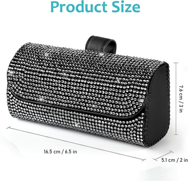 Bling solbrilleholder for bilens solskjerm, glitrende bilbriller