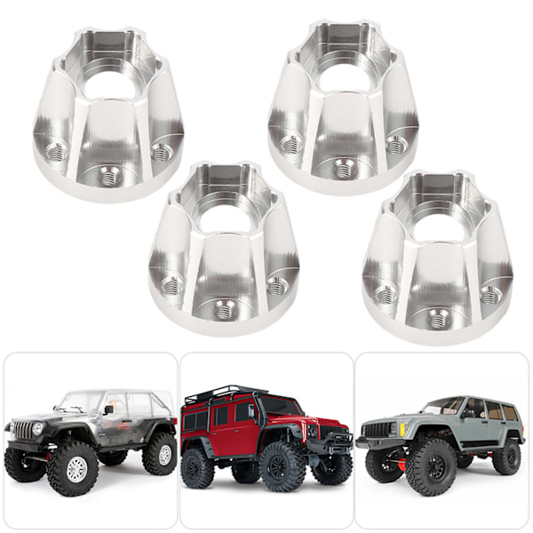 Kompatibel med Axial Scx10, Beadlock Fälgar Högkvalitativt Material 12Mm Hex, Förlängda Adaptrar För Rc Crawler Aluminiumlegering, Direkt Passform 4st