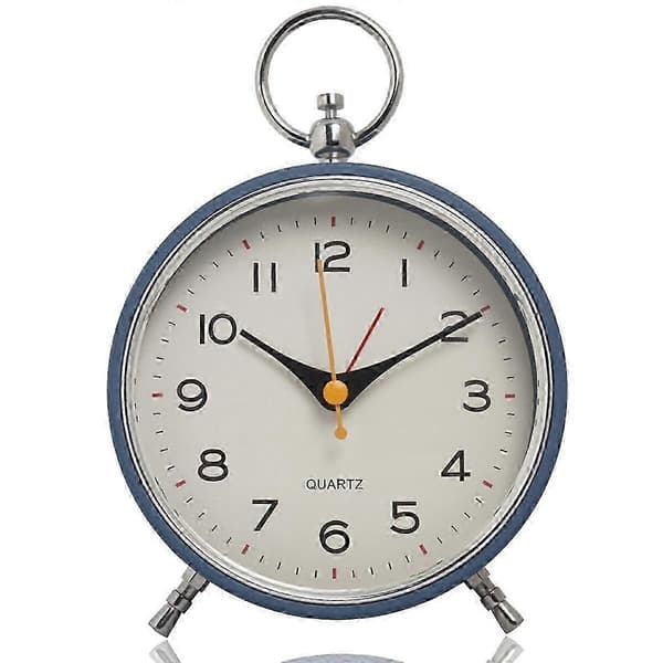 Analog Väckarklocka för Sovrum Tystgående med Nattlampa Snooze 4.3' Rund Retro-Väckarklocka