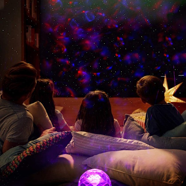 Stjärnhimmelprojektor, UFO-design, Anpassningsbara Nebulosaeffekter, Bluetooth-högtalare, Timerfunktion, 360° Rotation, För barns läggdags, Vuxen