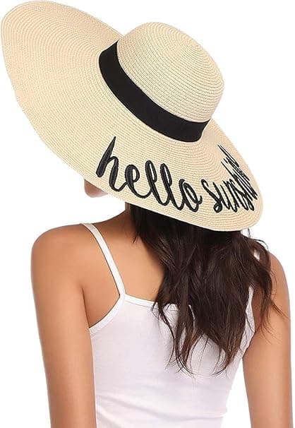 Dame Floppy Hatt Stråhatt Bredbremmede Caps Anti-Sol Pustende Ant