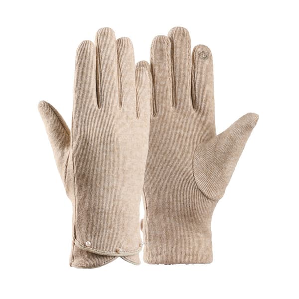 Beige termiska handskar, andningsbara cykelhandskar, stickade handskar