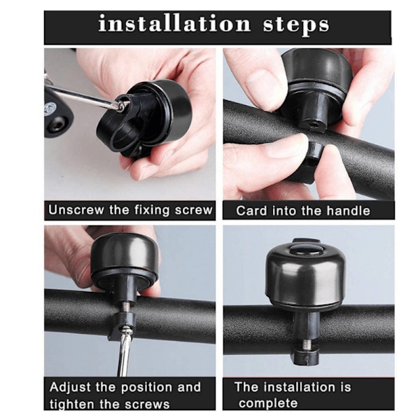 Ringklocka till Cykel - Metallic Svart