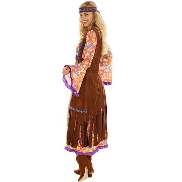 tectake Maskeraddräkt Dam Hippie Lovisa MultiColor XXL