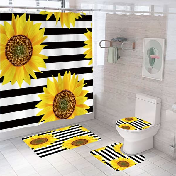 3D-printet dusjforheng - 165*180cm Solsikke