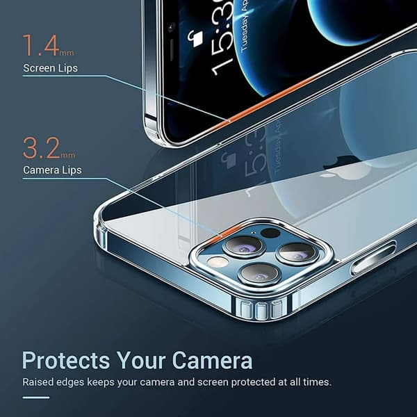 Transparent glascover med airbag, Klar iPhone 12