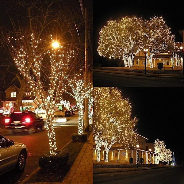 Utomhusdekoration, 200 LED Solcellsslinga för Trädgårdsfest Bröllop Födelsedag, Vattentät IP65 & Avancerad Solpanel, Lågvärme LED-lampor med 8