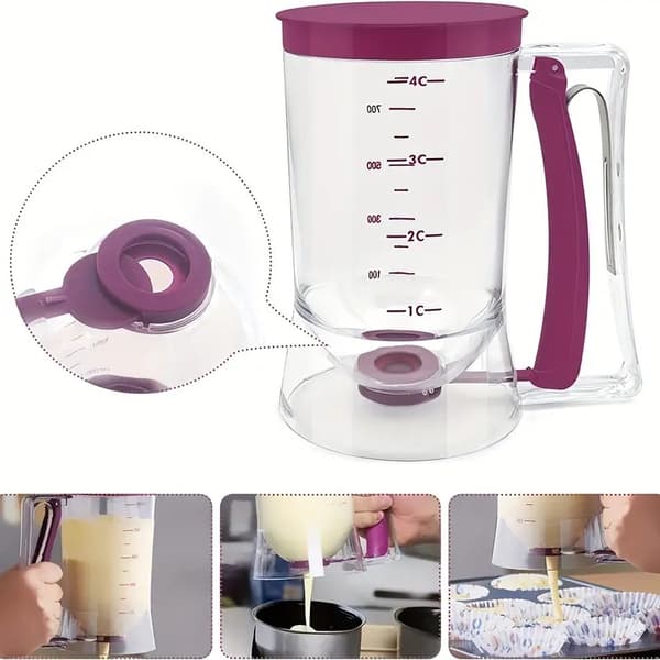 Deigdispenser med målebeger purple