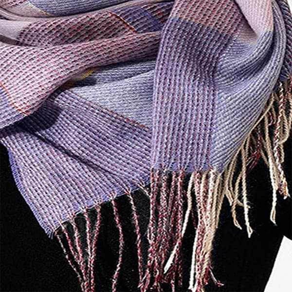 Violetit ruudulliset lämpimät kashmirhuivit pitkät