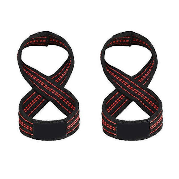 2 st Figur 8 Tyngdlyftningsremmar Marklyft Handledsrem Pull-ups Handledsstöd Gym Träning S S