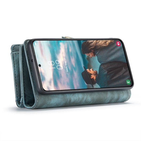 CaseMe Multi-Slot 2 i 1 Plånboksfodral Galaxy S22 Plus Blå