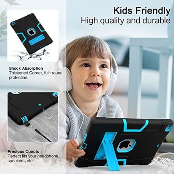 Cantis- case för ipad 9:e generationen/iPad 8:e generationen/iPad 7:e generationen, tunt, kraftigt stötsäkert, robust case med inbyggt