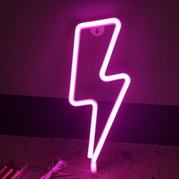Neon Natlys, LED Lyn Tegn Dekoration Lys, Vægsmykke til