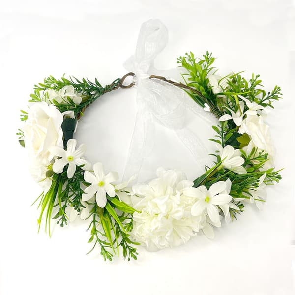 Ren Hvid Kunstig Blomsterkrans Hårtilbehør