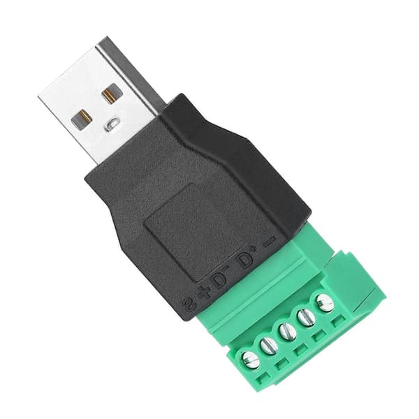 2 kpl USB-urosliitin 5-napaiseen ruuviliitinadapteriin