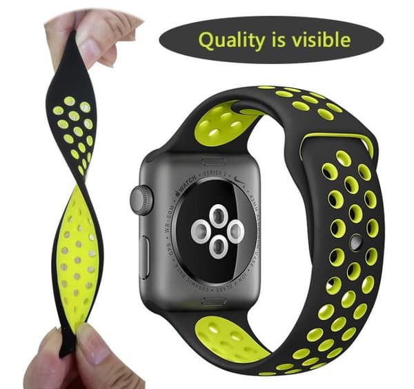Apple Watch 4, 44mm, silikonrem, svart/grå Svart/Grå L