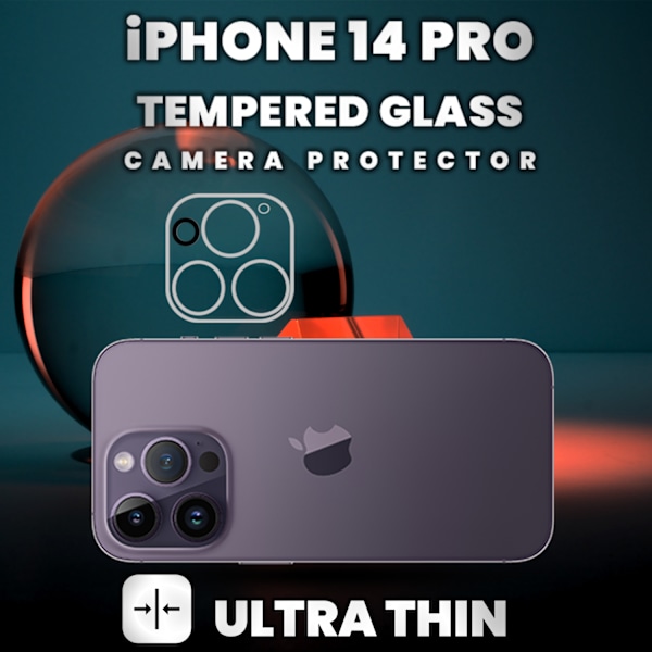 iPhone 14 Pro Linsskydd - 9H Härdat glas - Super kvalitet 3D Linsskydd